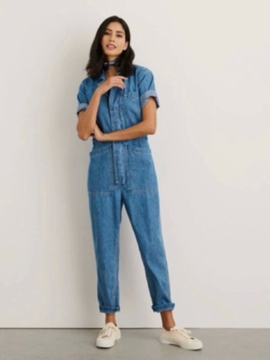 Alex Mill Pants - Alex Mill Standard Short Sleeve Denim Jumpsuit | Size Small | Utility Chic